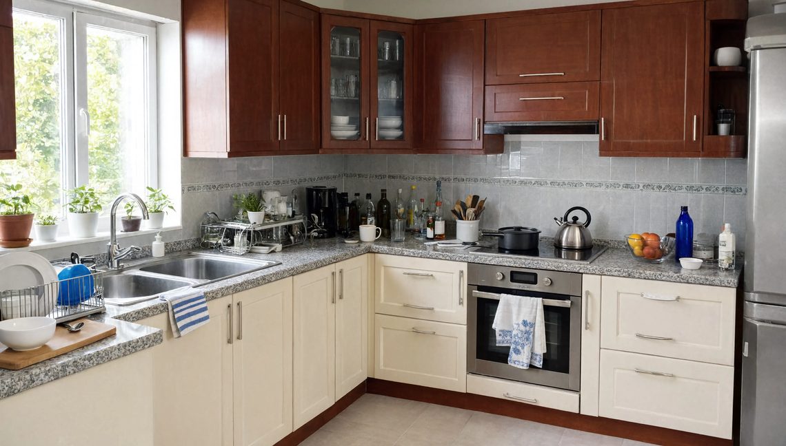 Кухонная зона — до уборки