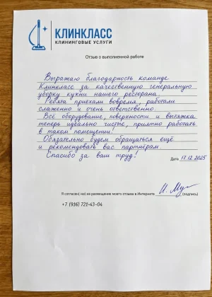 Отзыв на бланке: И. М., Генеральная, Москва, 17 декабря 2025